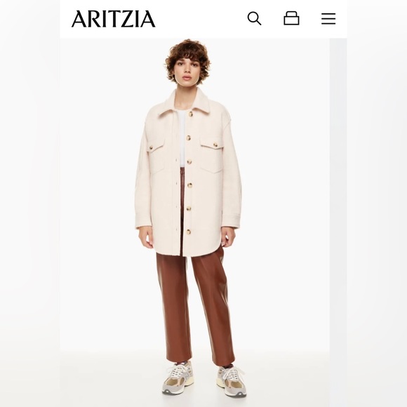 Aritzia Ganna Shirt Jacket Heather Bone - Picture 6 of 6